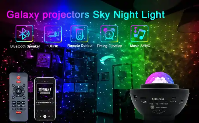 Galaxy Projector Star Starry Sky LED Night Light Projector Moon Lamp USB Bedroom Lamp Universal Mini LED Lights Projector Interior Ambient Decoration